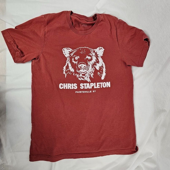 Chris Stapleton Men's Paintsville KY Bear T-Shirt Orange Unisex MEDIUM country - Picture 1 of 5